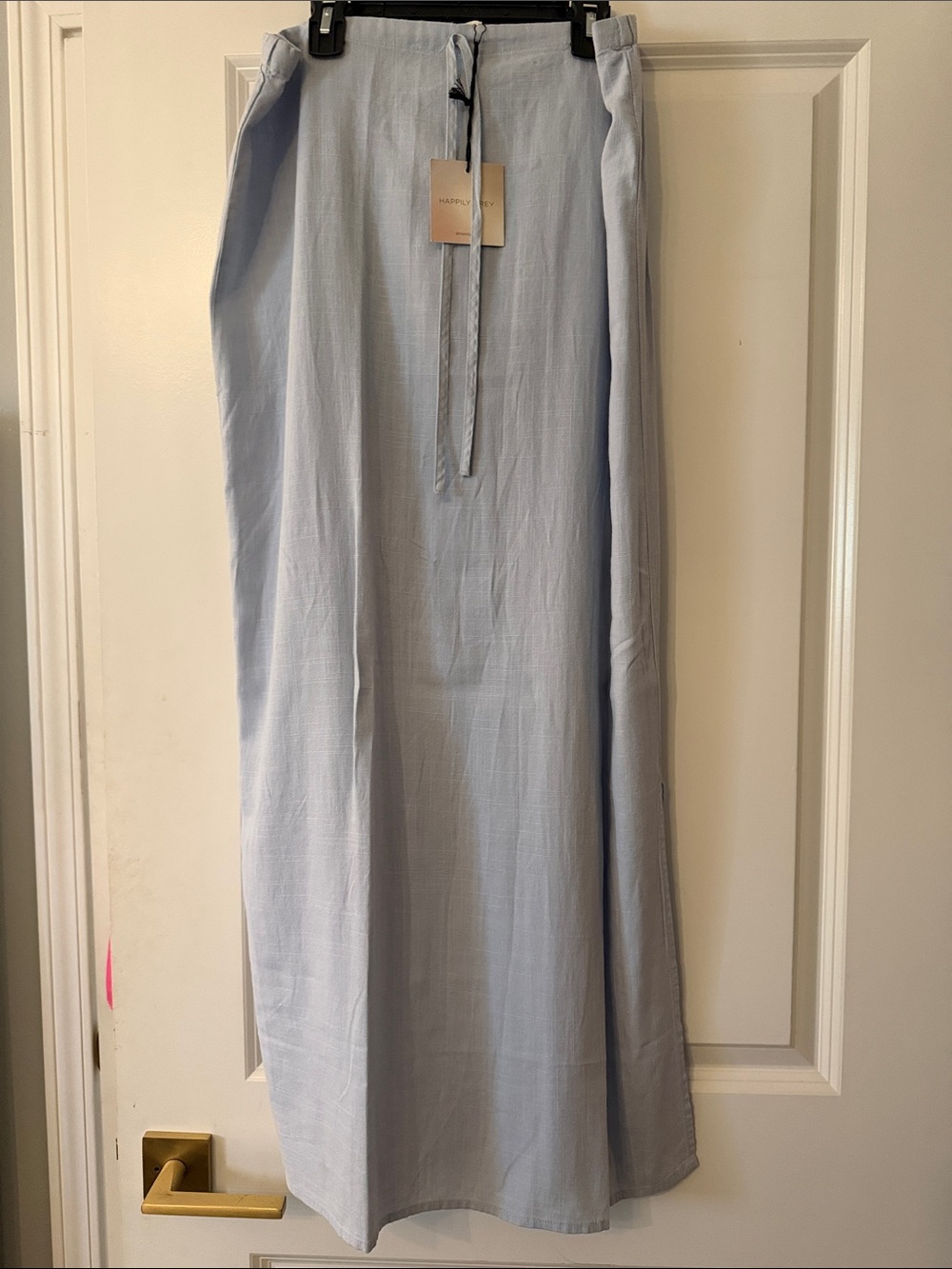 Light Blue Maxi Rayon/Linen Skirt so lightweight and cool size XL NWT